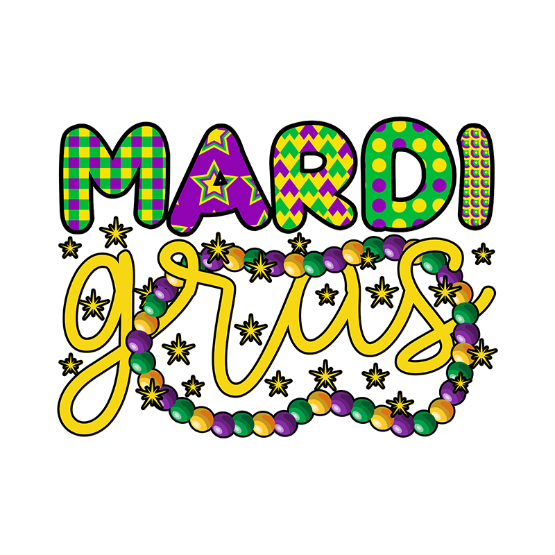 mardi gras dtf transfer designs