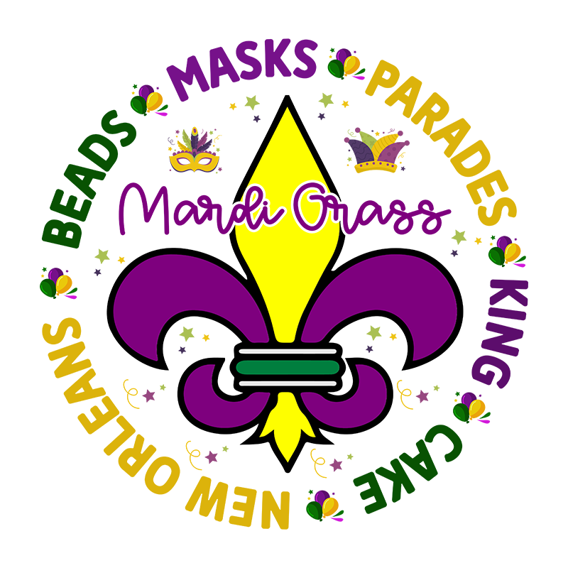 mardi gras dtf transfer designs