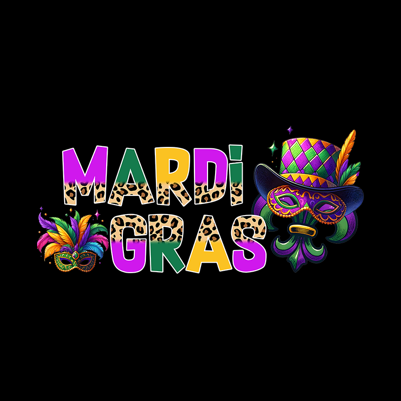 mardi gras dtf transfer designs