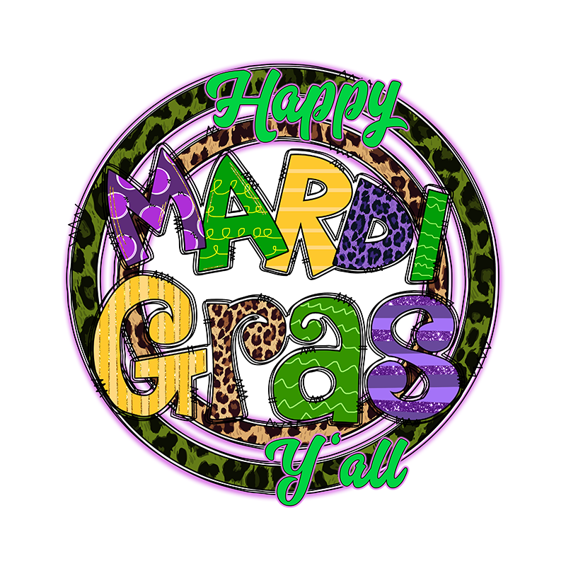 mardi gras dtf transfer designs