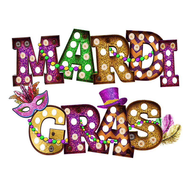 mardi gras dtf transfer designs