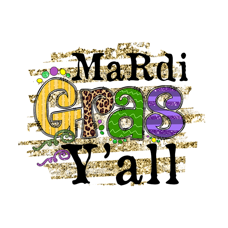 mardi gras dtf transfer designs