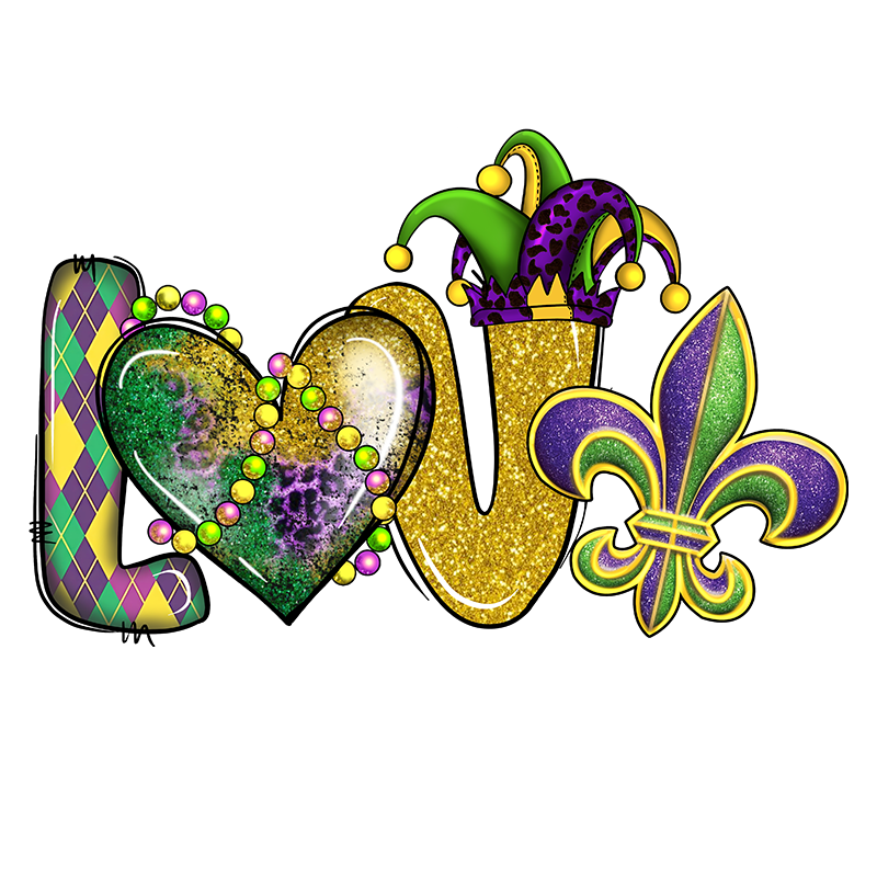 mardi gras dtf transfer designs