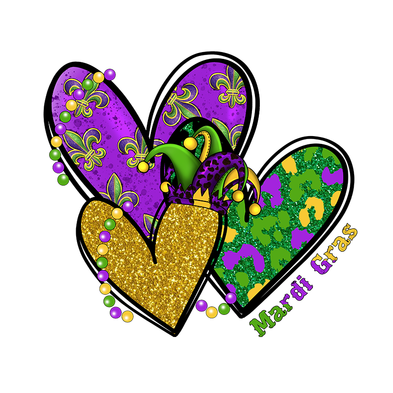 mardi gras dtf transfer designs