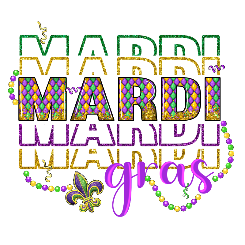 mardi gras dtf transfer designs