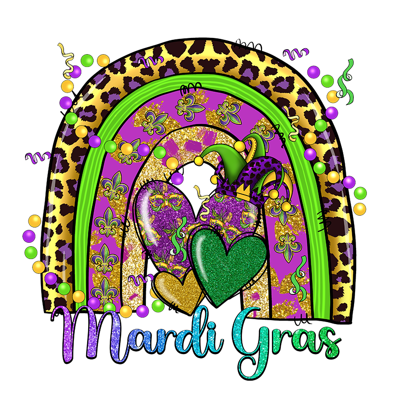 mardi gras dtf transfer designs