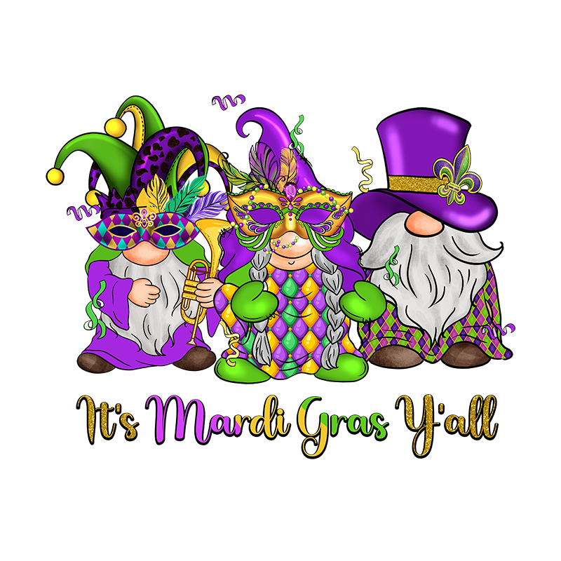 mardi gras dtf transfer designs