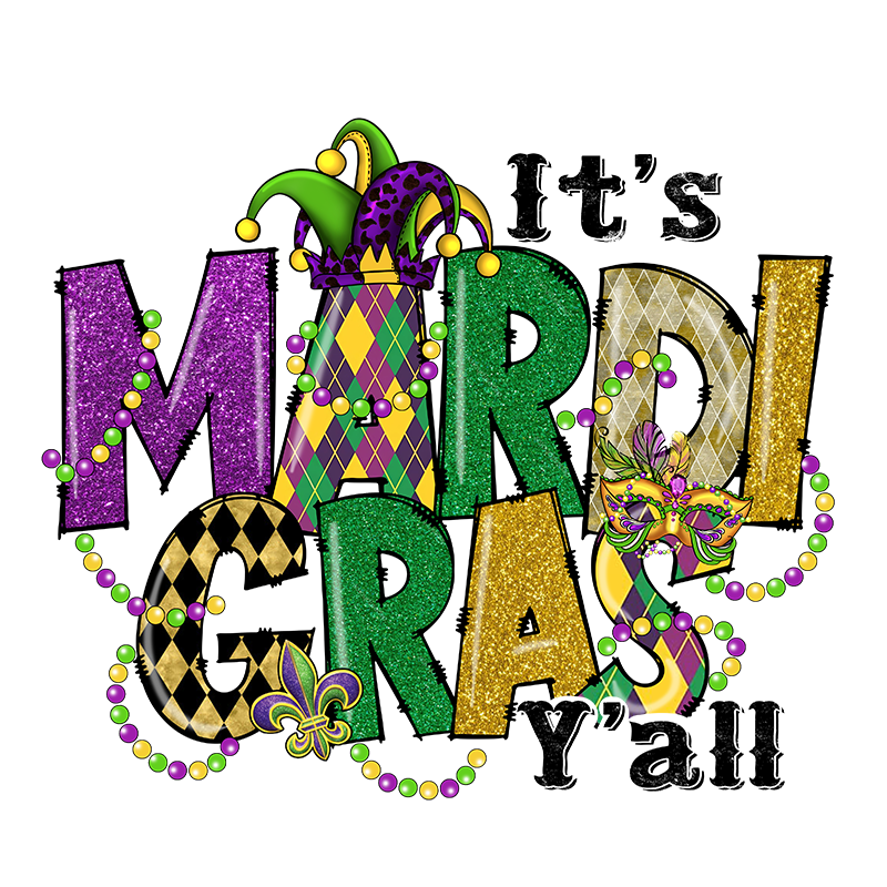 mardi gras dtf transfer designs