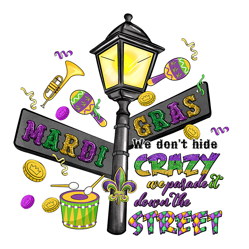 mardi gras dtf transfer designs