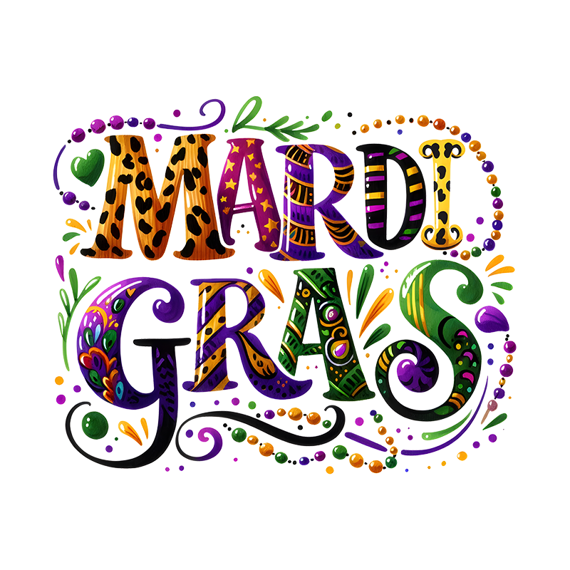 mardi gras dtf transfer designs