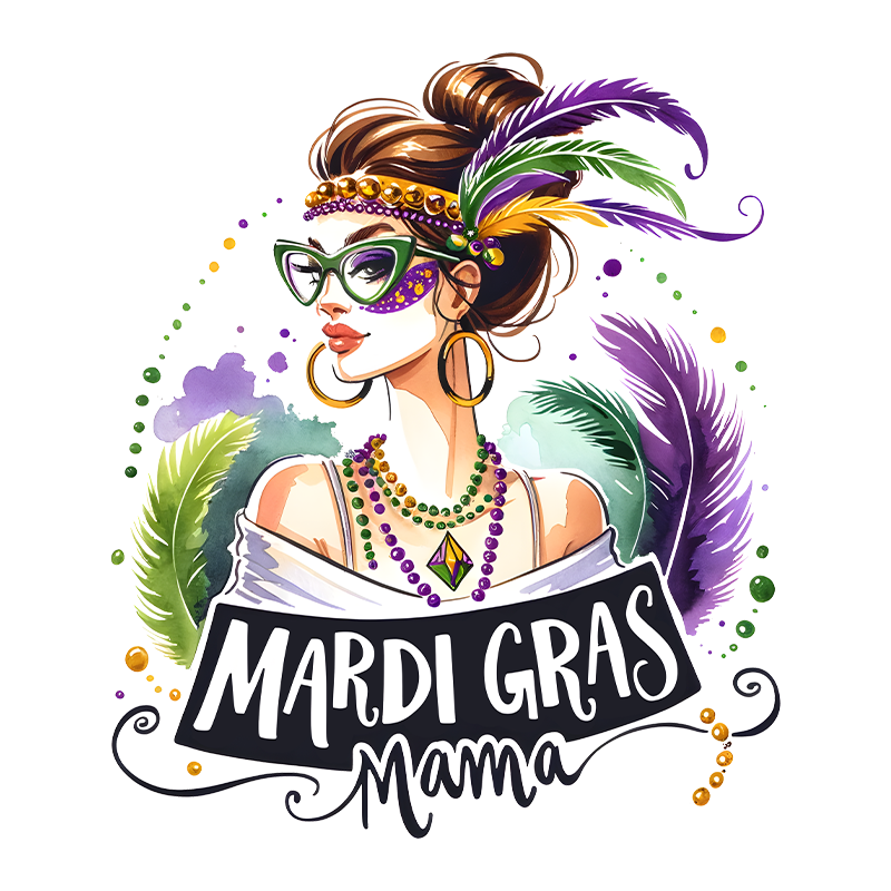 mardi gras dtf transfer designs