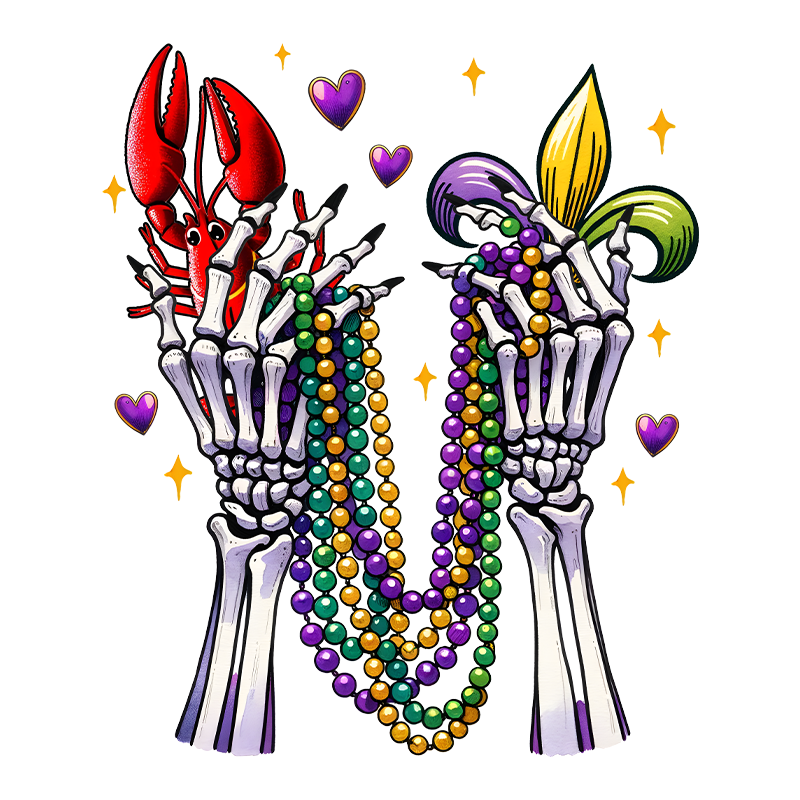 mardi gras dtf transfer designs