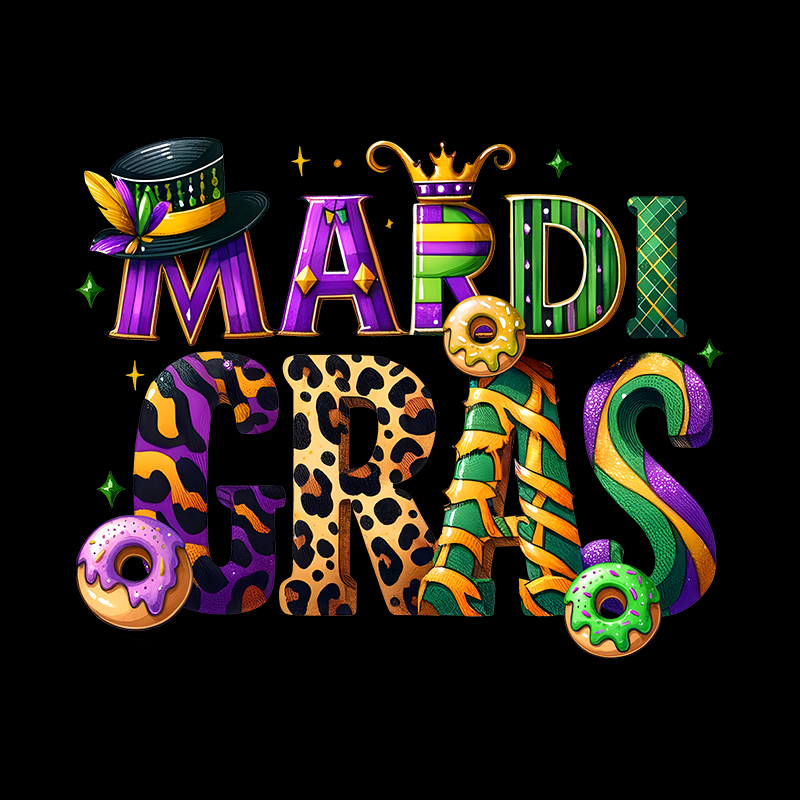 mardi gras dtf transfer designs