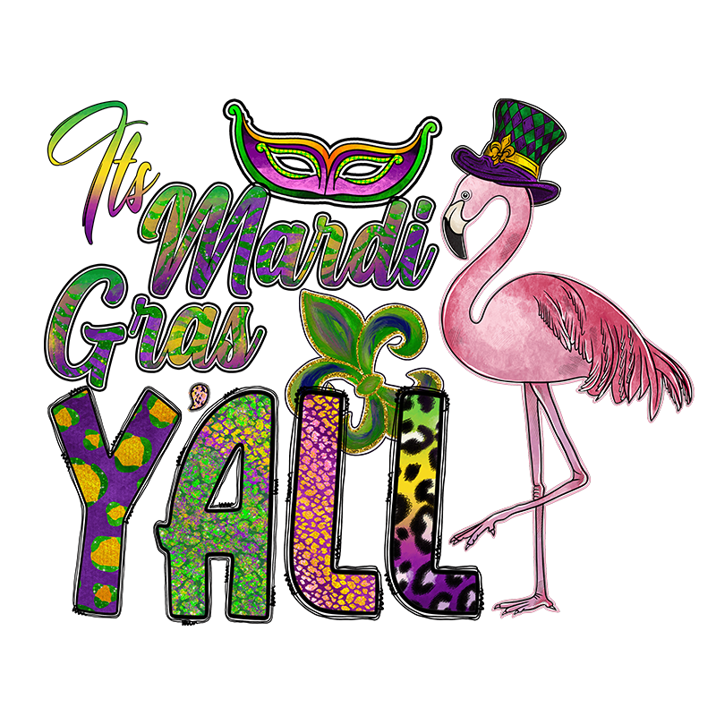 mardi gras dtf transfer designs