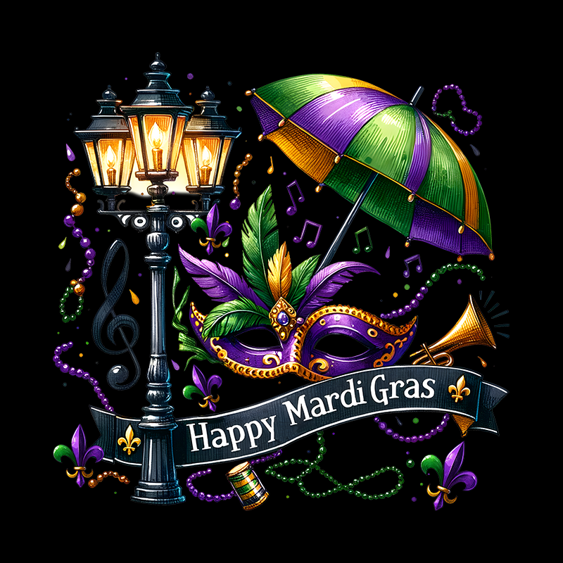 mardi gras dtf transfer designs